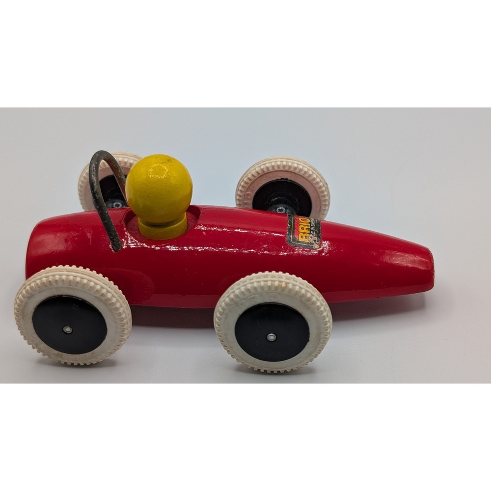 Wooden Toy BRIO Speedster Race Car Classic Red Push Along Made in Sweden